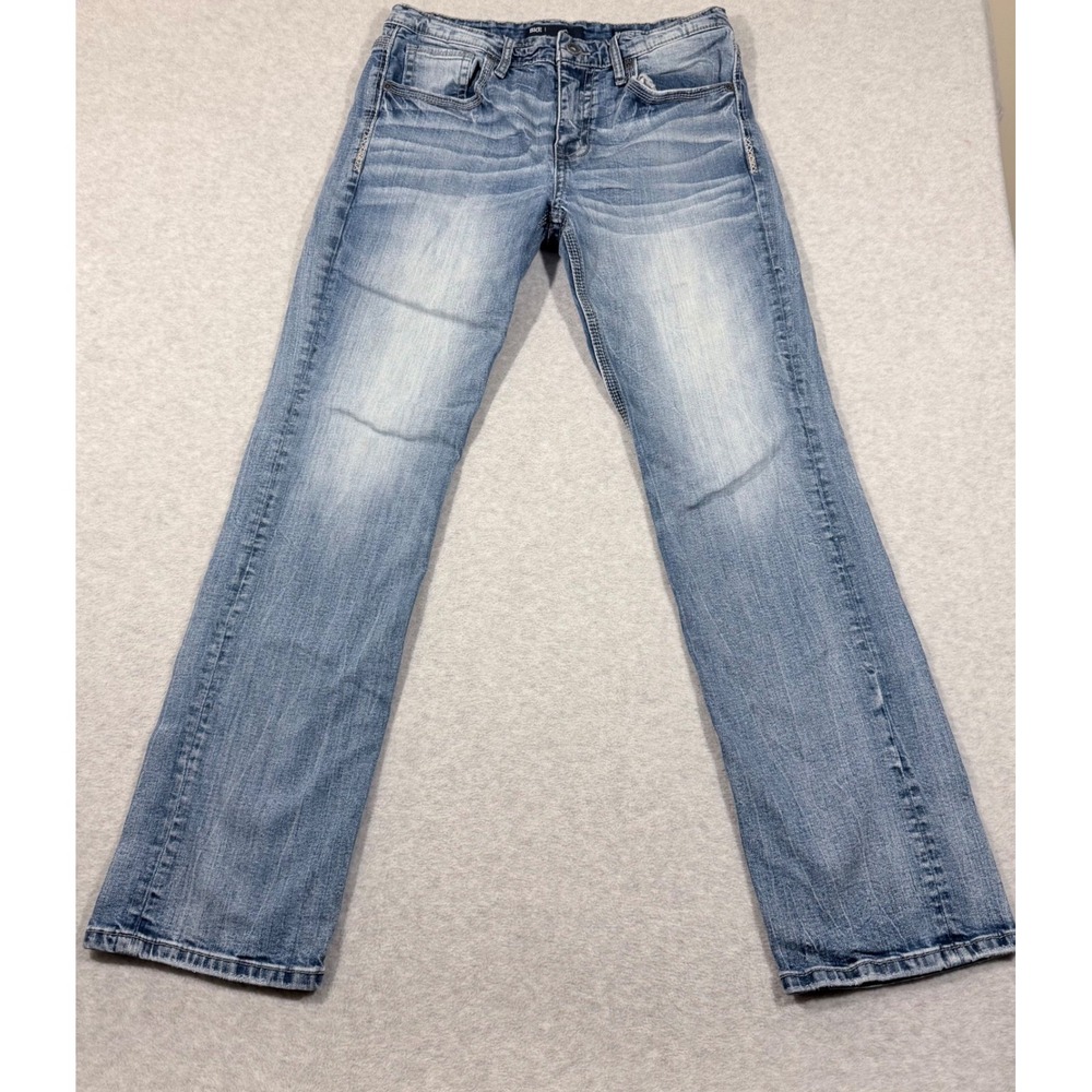 BKE Jake Jeans Mens 34x34 Blue Straight Leg Medium Wash Stretch Denim